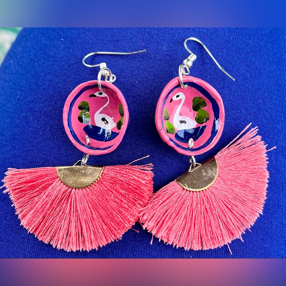 Handmade earrings from Oaxaca Mexico with Jicaras
